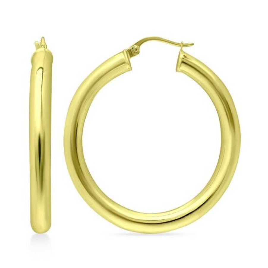 Jewelry & Watches * | Buy Giani Bernini Polished Hoop Earrings, Created For Macy'S Gold Over