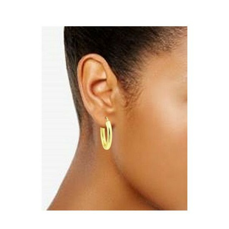 Jewelry & Watches * | Buy Giani Bernini Polished Hoop Earrings, Created For Macy'S Gold Over