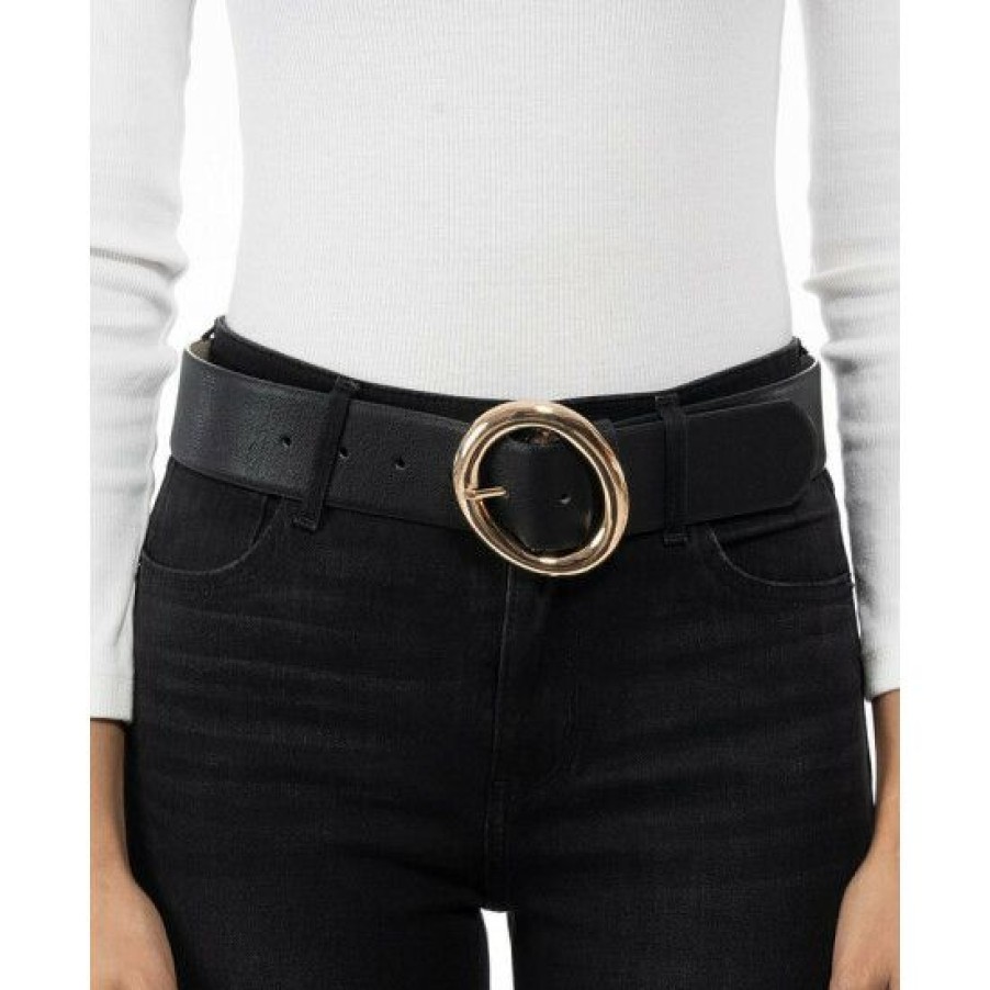 Handbags & Accessories * | Deals Giani Bernini Women'S Oval Buckle Stretch Pant Belt Black