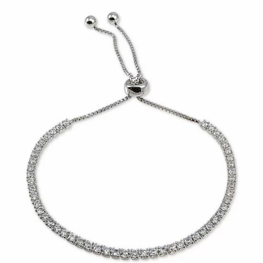 Jewelry & Watches * | Discount Giani Bernini Cubic Zirconia Bolo Bracelet In , Created For Macy'S Sterling Silver