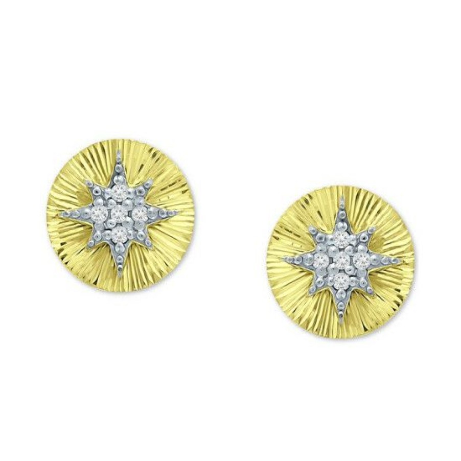 Jewelry & Watches * | Outlet Giani Bernini Cubic Zirconia Starburst Disc Stud Earrings, Created For Macy'S