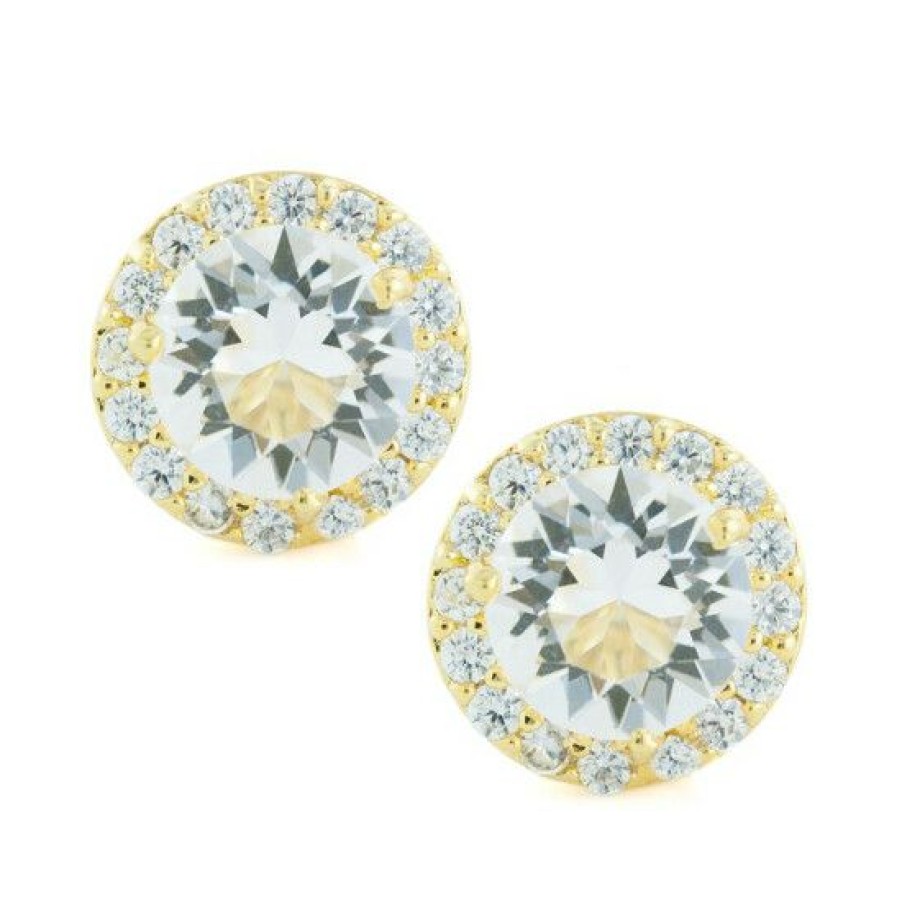 Jewelry & Watches * | Discount Giani Bernini Fine Crystal Round Halo Stud Earrings In Sterling Silver, Created For Macy'S