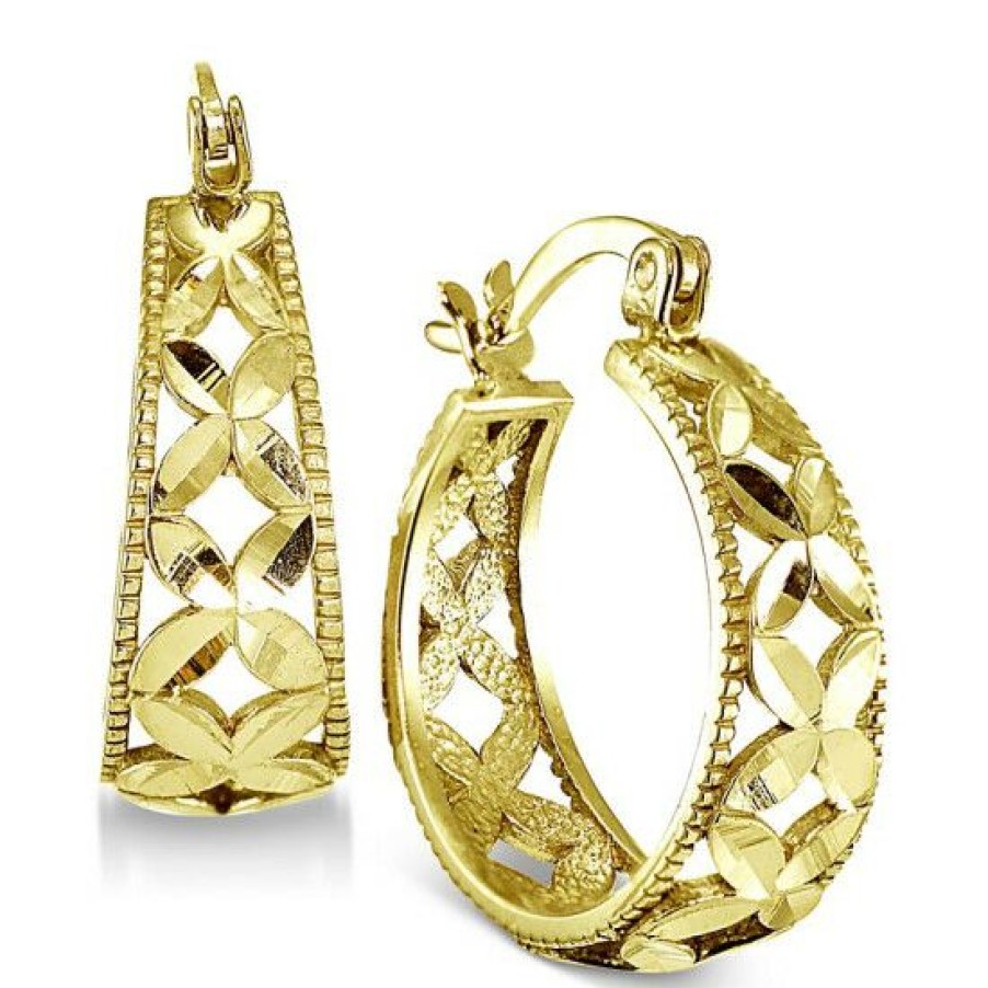 Jewelry & Watches * | Flash Sale Giani Bernini Small Floral Hoop Earrings, 0.75, Created For Macy'S