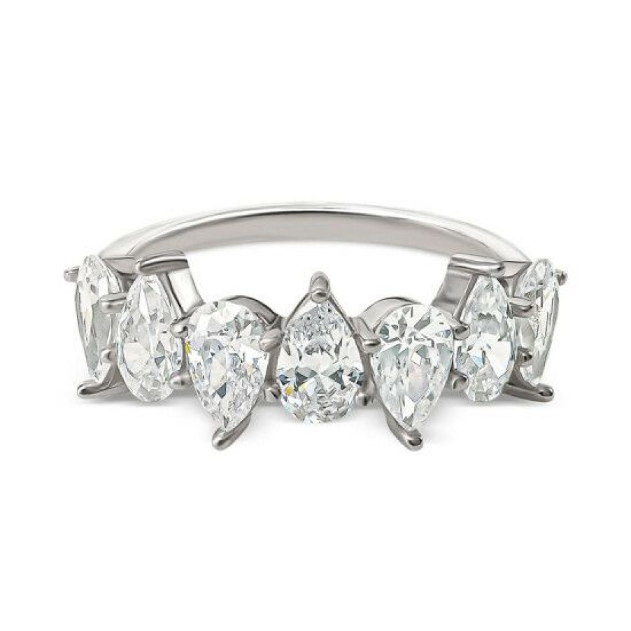 Jewelry & Watches * | Best Pirce Giani Bernini Cubic Zirconia Pear-Shape Band In , Created For Macy'S Sterling Silver