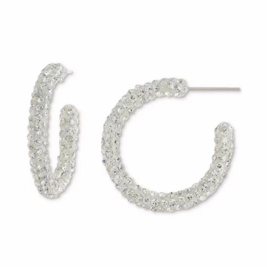 Jewelry & Watches * | Wholesale Giani Bernini Crystal Small Hoop Earrings In Sterling Silver, 1, Created For Macy'S