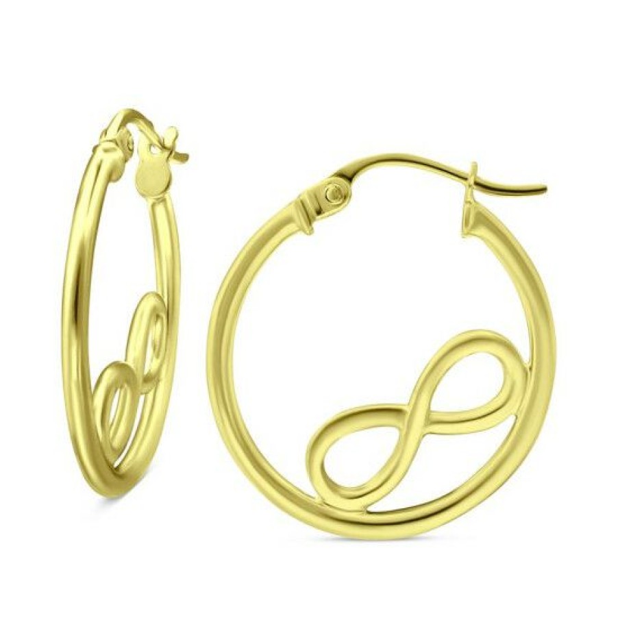 Jewelry & Watches * | Cheapest Giani Bernini Infinity Accent Small Hoop Earrings In 18K Gold-Plated Sterling Silver, 0.75, Created For Macy'S Gold Over Silver