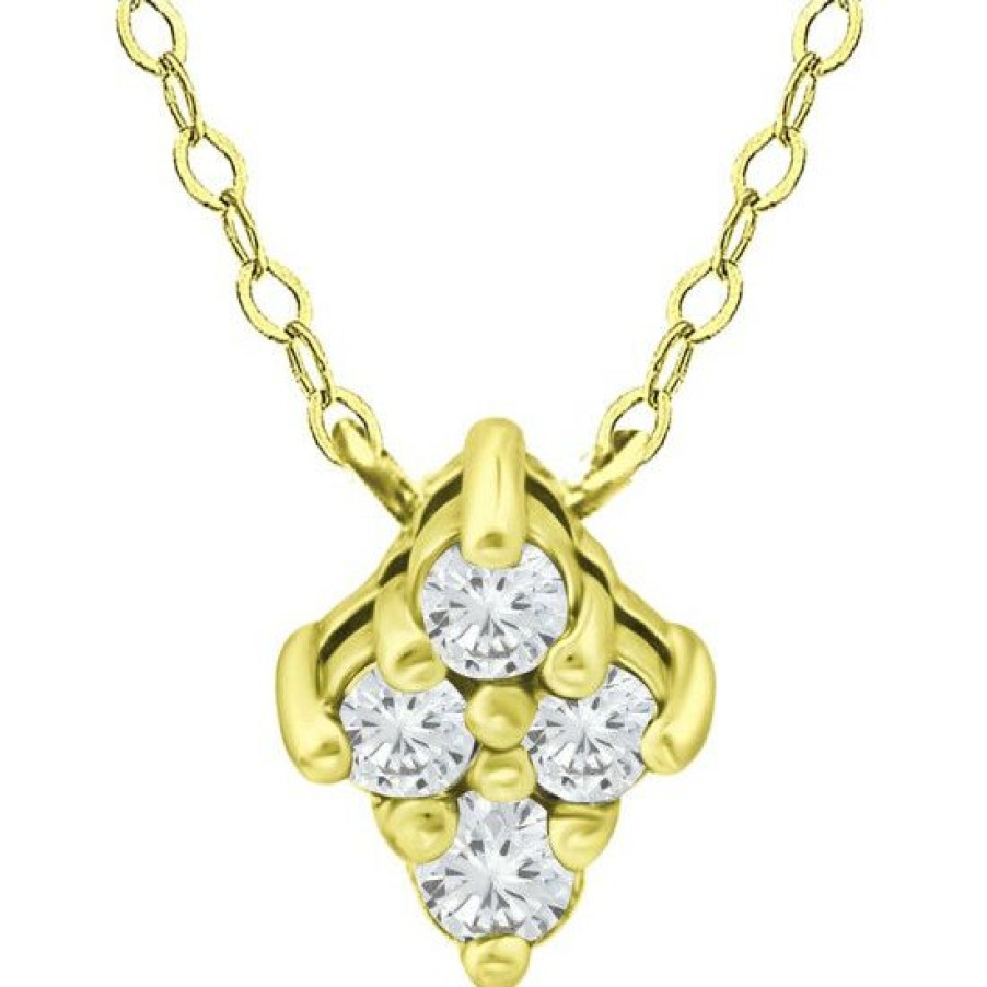 Jewelry & Watches * | New Giani Bernini Cubic Zirconia Cluster Pendant Necklace, 16 + 2 Extender, Created For Macy'S