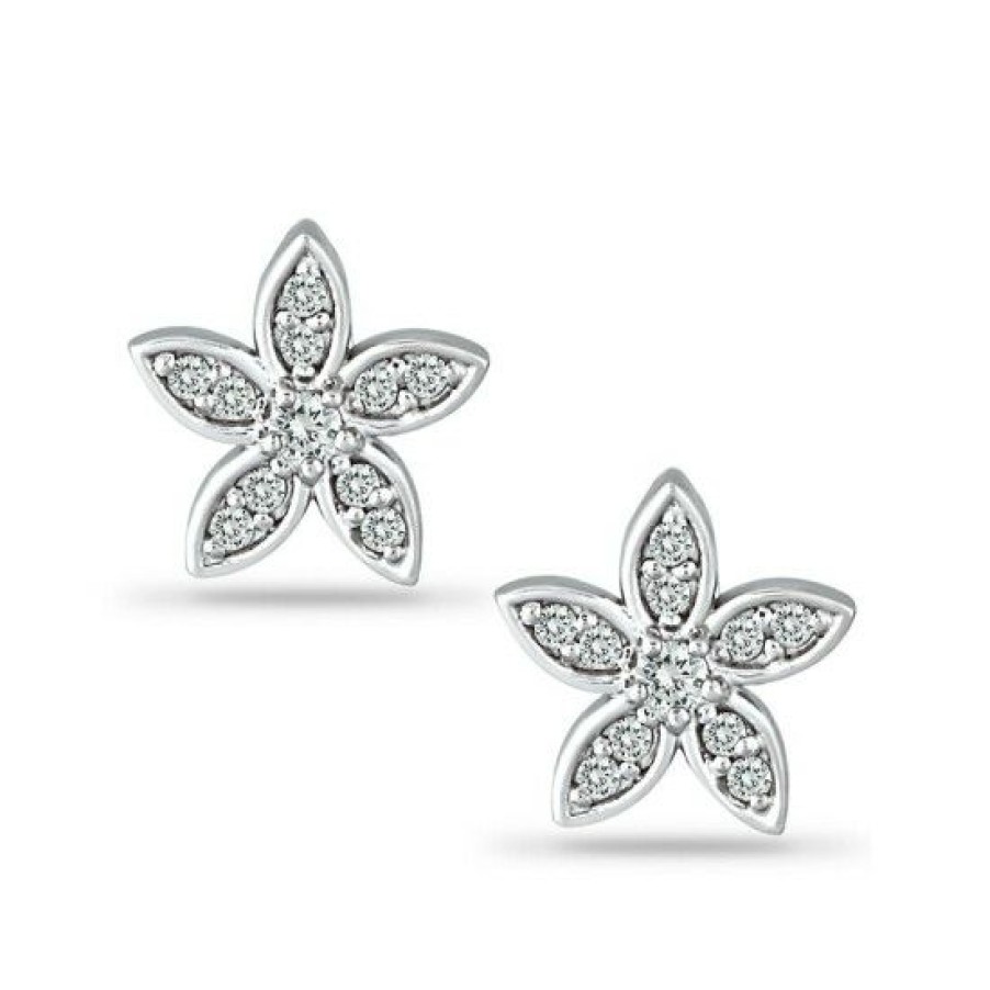 Jewelry & Watches * | Hot Sale Giani Bernini Cubic Zirconia Star Flower Stud Earrings In Sterling , Created For Macy'S Cubic Zirconia Star Flower Stud Earrings In Sterling (Also In Gold Over )