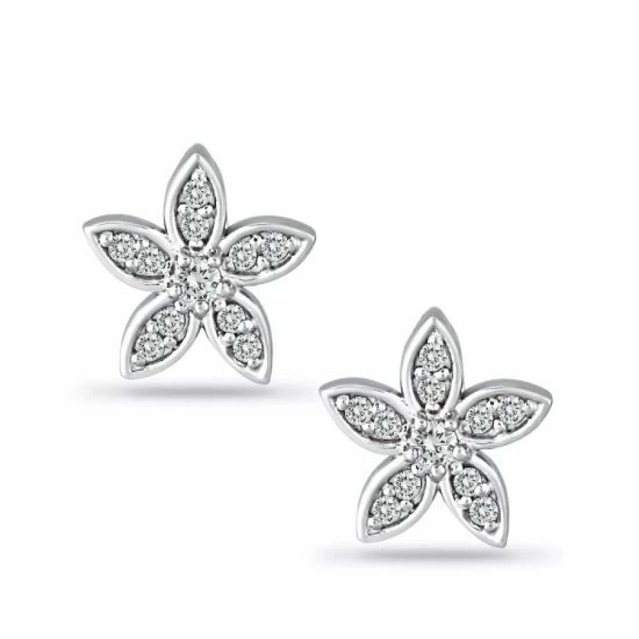 Jewelry & Watches * | Hot Sale Giani Bernini Cubic Zirconia Star Flower Stud Earrings In Sterling , Created For Macy'S Cubic Zirconia Star Flower Stud Earrings In Sterling (Also In Gold Over )