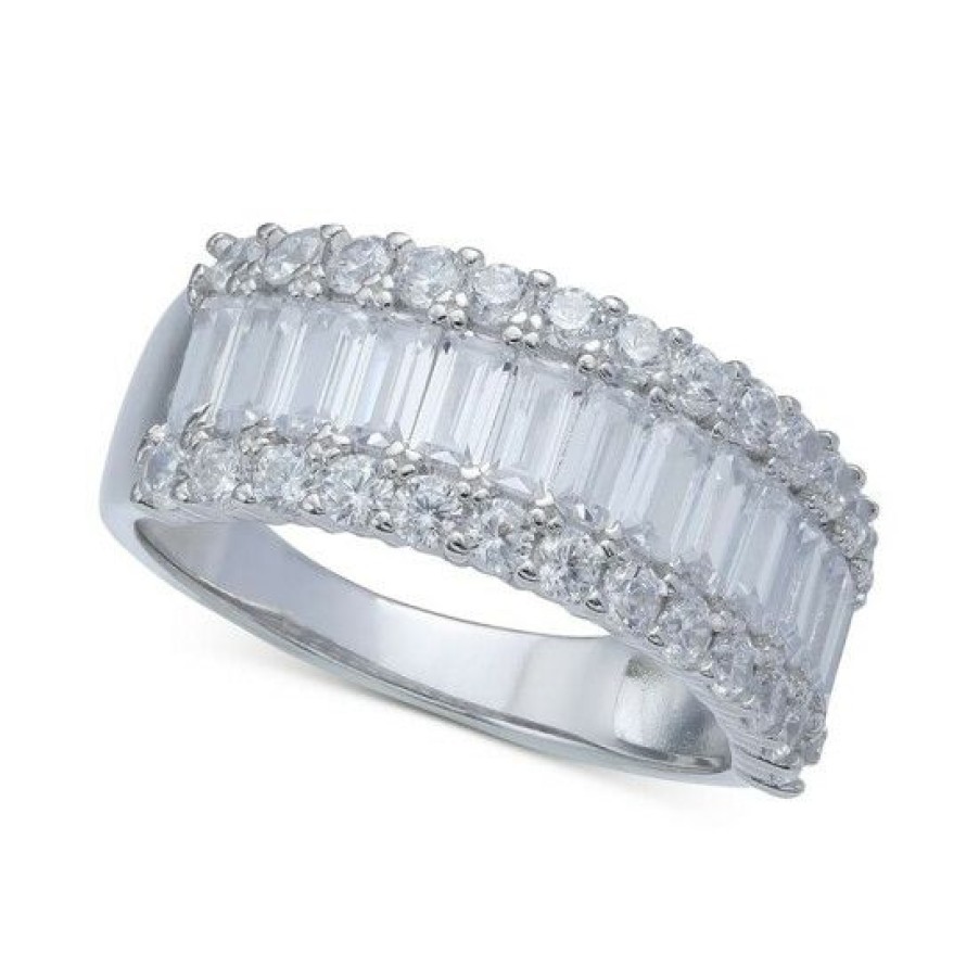 Jewelry & Watches * | Best Pirce Giani Bernini Cubic Zirconia Baguette Band In Sterling Silver