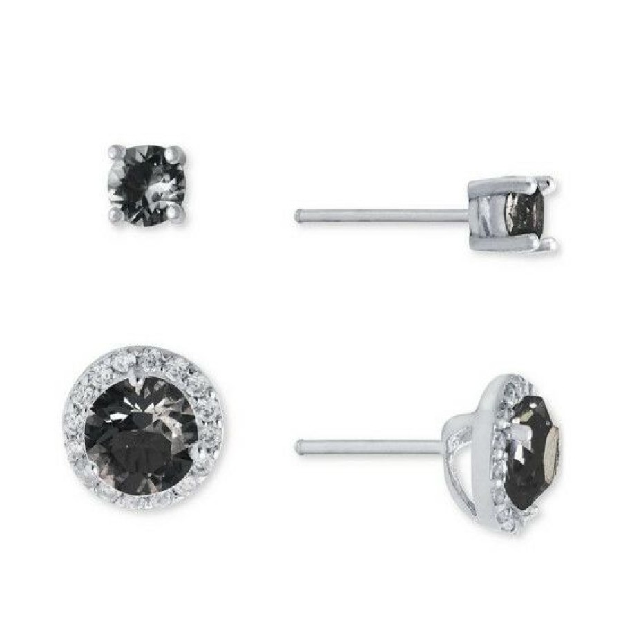 Jewelry & Watches * | Discount Giani Bernini 2-Pc. Set Crystal & Cubic Zirconia Solitaire & Halo Stud Earrings, Created For Macy'S