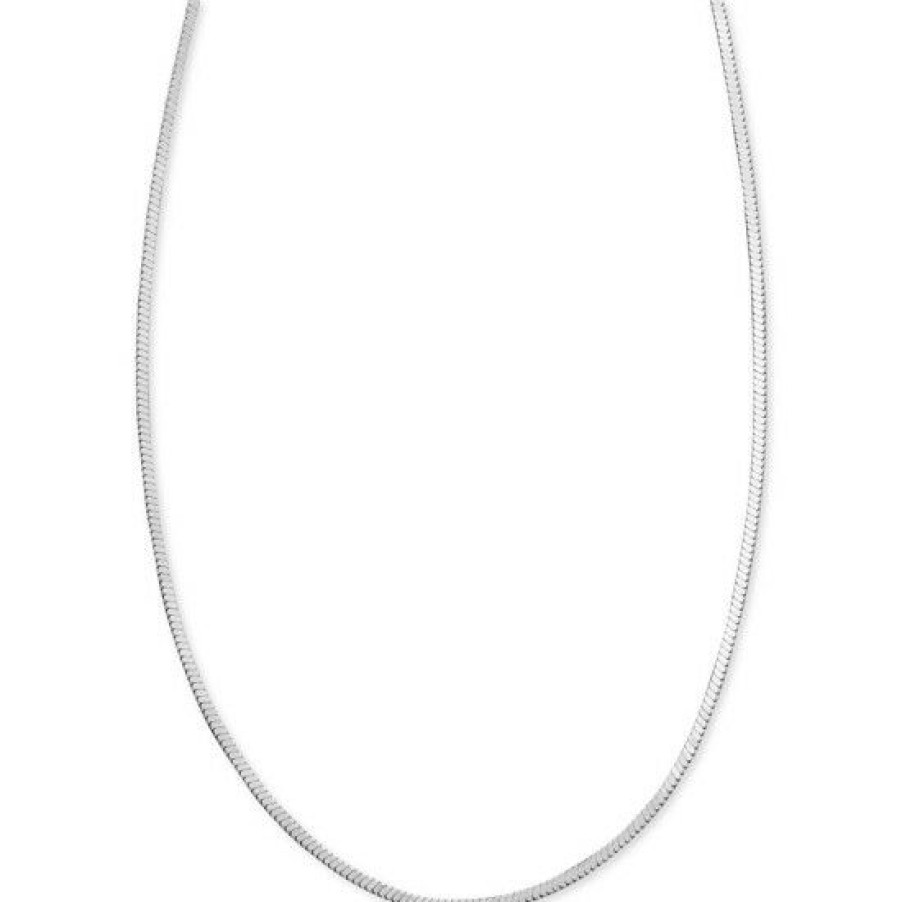 Jewelry & Watches * | Top 10 Giani Bernini Sterling Necklace, 18 Square Snake Chain Silver