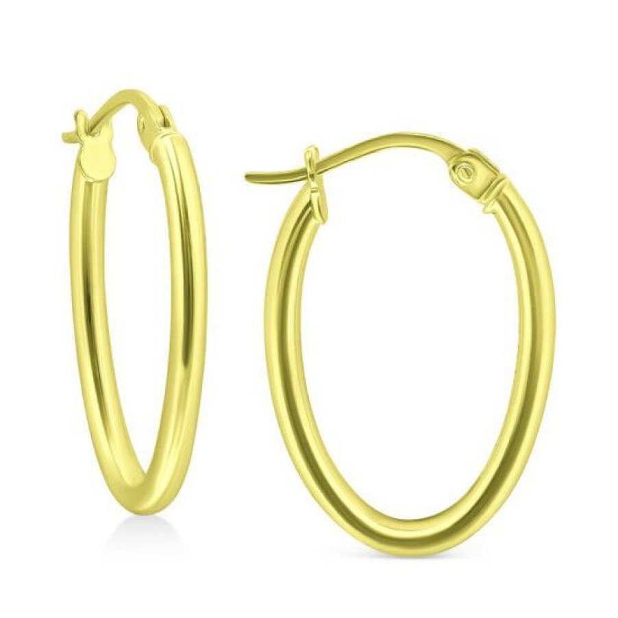 Jewelry & Watches * | Outlet Giani Bernini Polished Oval Small Hoop Earrings, 15Mm, Created For Macy'S