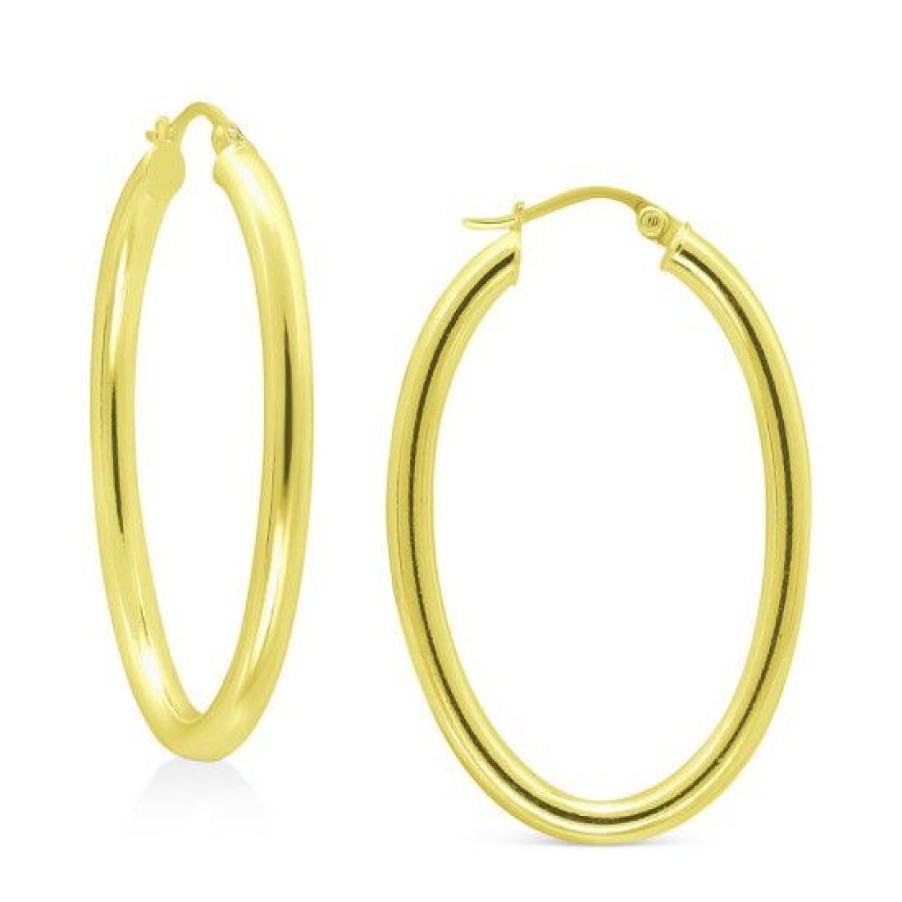 Jewelry & Watches * | Flash Sale Giani Bernini Polished Oval Medium Hoop Earrings, 25Mm, Created For Macy'S