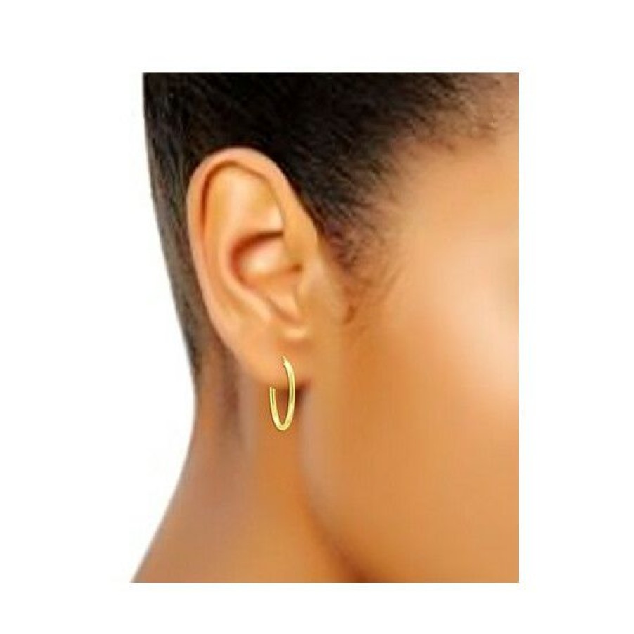 Jewelry & Watches * | Flash Sale Giani Bernini Polished Oval Medium Hoop Earrings, 25Mm, Created For Macy'S