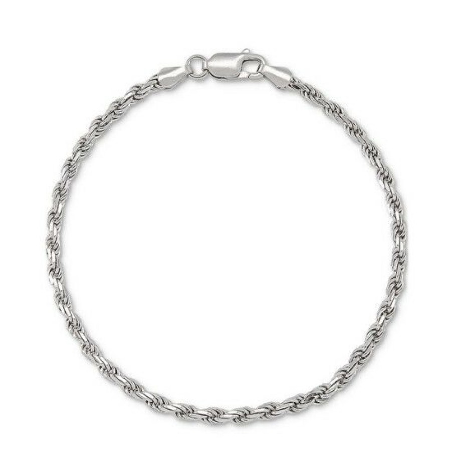 Jewelry & Watches * | Buy Giani Bernini Rope Link Chain Bracelet In Sterling , Created For Macy'S Silver