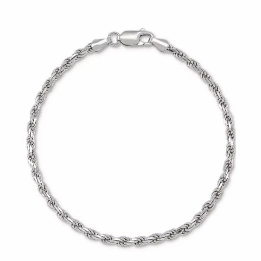 Jewelry & Watches * | Buy Giani Bernini Rope Link Chain Bracelet In Sterling , Created For Macy'S Silver