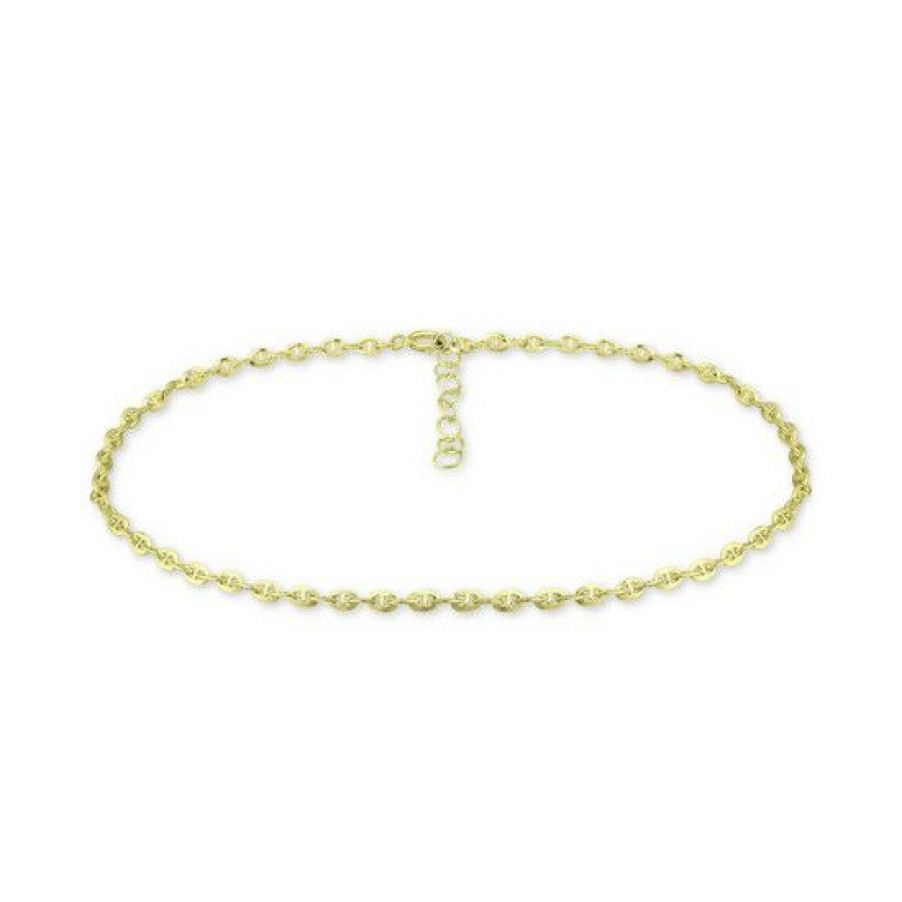 Jewelry & Watches * | Hot Sale Giani Bernini Mariner Link Ankle Bracelet In Sterling And 18K , Created For Macy'S