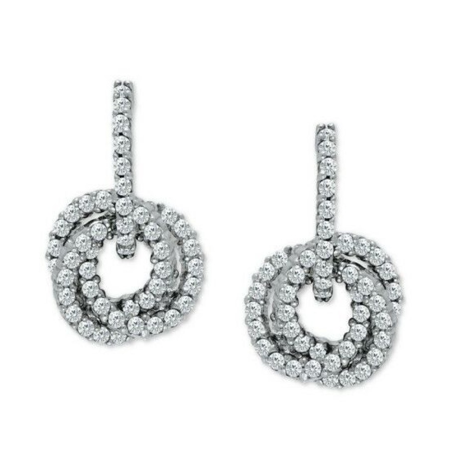 Jewelry & Watches * | Discount Giani Bernini Cubic Zirconia Interwoven Drop Earrings In , Created For Macy'S Sterling Silver