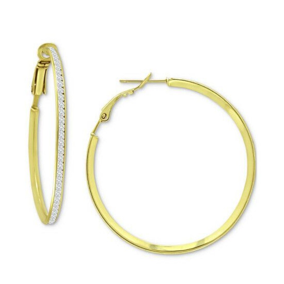 Jewelry & Watches * | Flash Sale Giani Bernini Cubic Zirconia Medium Hoop Earrings, 1.5, Created For Macy'S