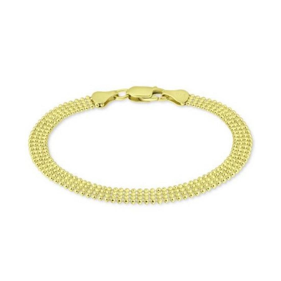 Jewelry & Watches * | Buy Giani Bernini Four Row Bead Chain Bracelet In 18K Gold-Plated Sterling , Created For Macy'S