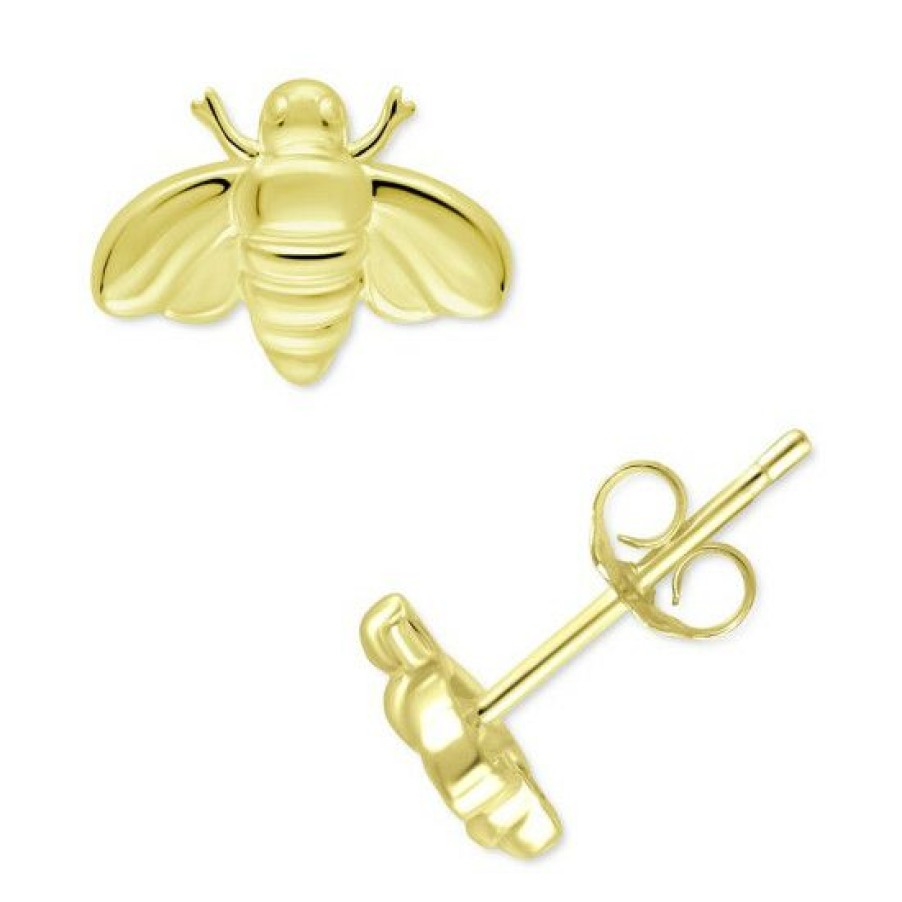 Jewelry & Watches * | Outlet Giani Bernini Bee Stud Earrings, Created For Macy'S Gold Over Silver