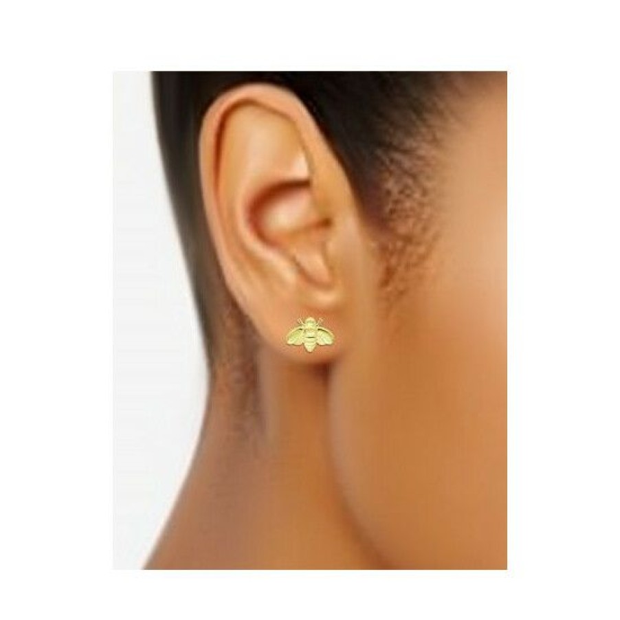 Jewelry & Watches * | Outlet Giani Bernini Bee Stud Earrings, Created For Macy'S Gold Over Silver