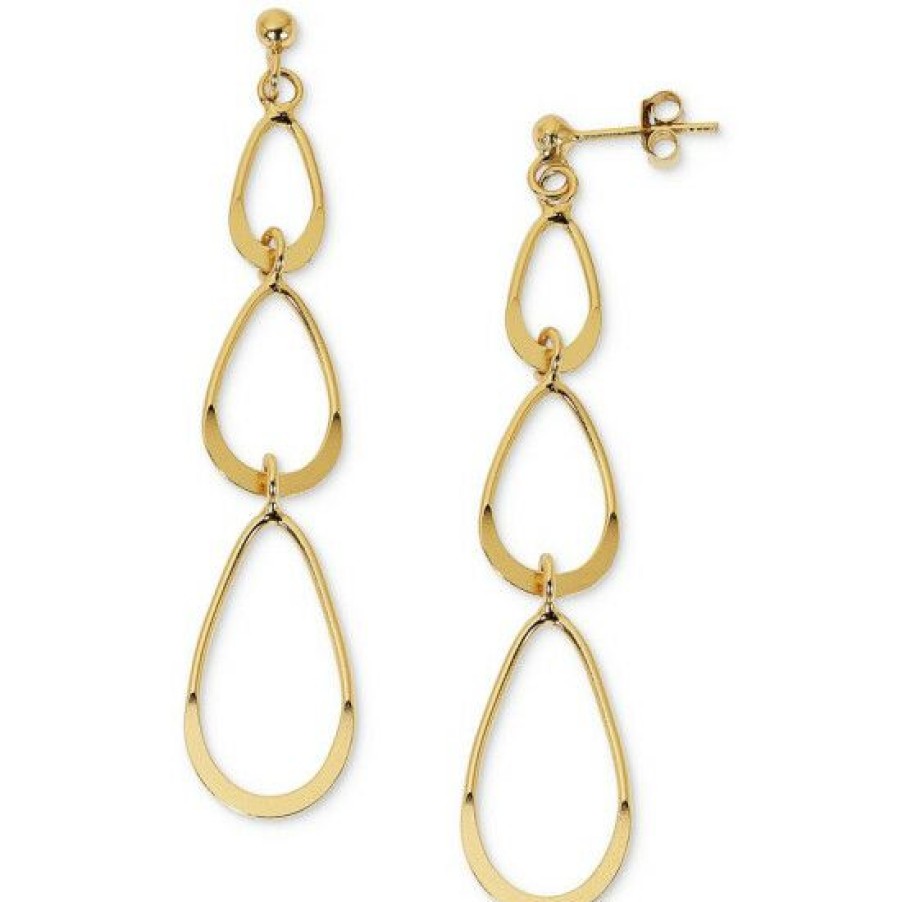 Jewelry & Watches * | Promo Giani Bernini Graduated Teardrop Drop Earrings In 18K Gold-Plated Sterling Silver, Created For Macy'S Gold Over Silver