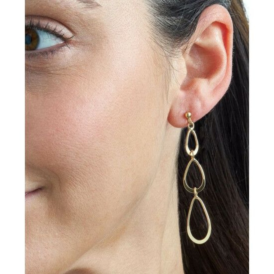 Jewelry & Watches * | Promo Giani Bernini Graduated Teardrop Drop Earrings In 18K Gold-Plated Sterling Silver, Created For Macy'S Gold Over Silver