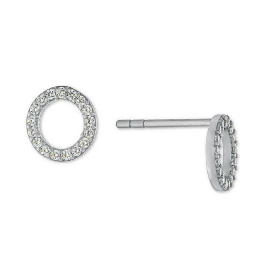 Jewelry & Watches * | Wholesale Giani Bernini Cubic Zirconia Circle Stud Earrings In , Created For Macy'S Sterling Silver