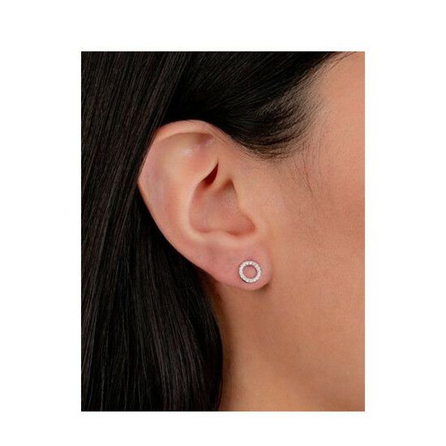 Jewelry & Watches * | Wholesale Giani Bernini Cubic Zirconia Circle Stud Earrings In , Created For Macy'S Sterling Silver