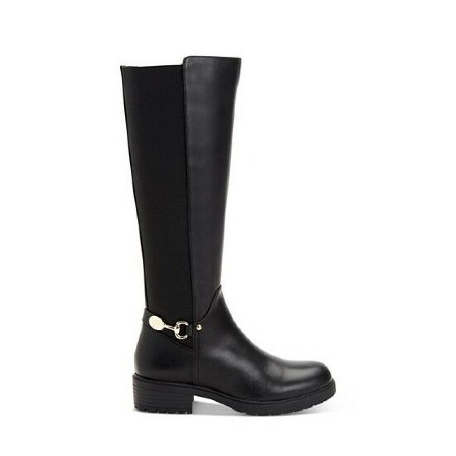 Shoes * | Coupon Giani Bernini Barnibee Riding Boots, Created For Macy'S Black Leather