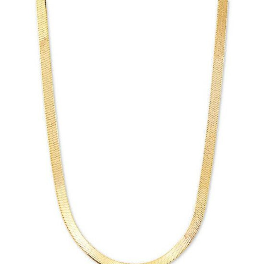 Jewelry & Watches * | Brand New Giani Bernini Herringbone Link 20 Chain Necklace (4.5Mm) In 18K Gold-Plated Sterling