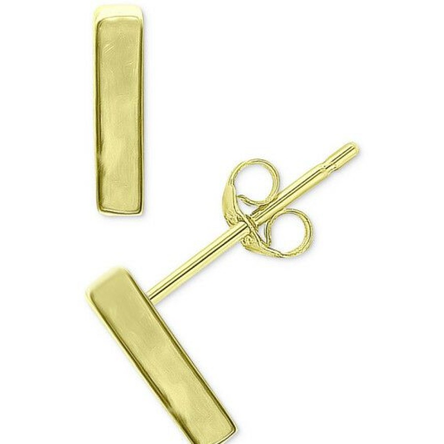 Jewelry & Watches * | New Giani Bernini Polished Bar Stud Earrings In 18K Gold-Plated Sterling Silver Or Sterling Silver, Created For Macy'S Gold Over Silver