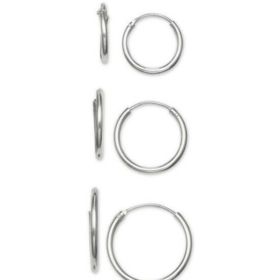 Jewelry & Watches * | Buy Giani Bernini 3-Pc. Set Small Endless Hoop Earrings In , Created For Macy'S Sterling Silver