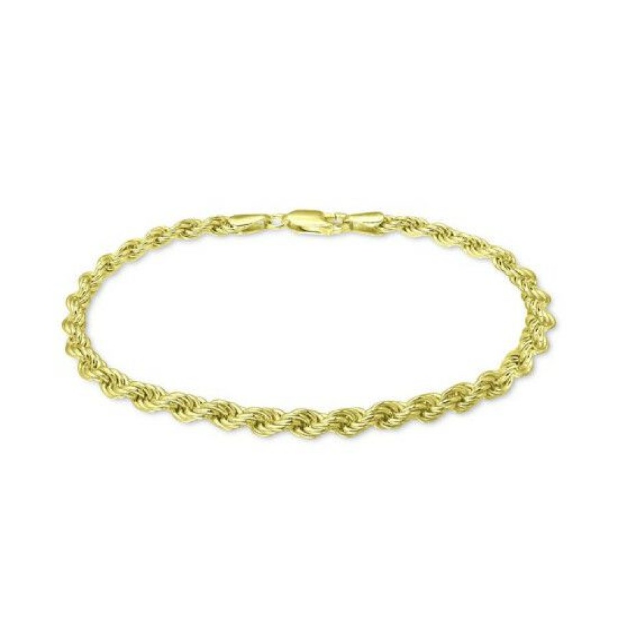 Jewelry & Watches * | Wholesale Giani Bernini Rope Link Bracelet In 18K Gold-Plated Sterling Silver, Created For Macy'S Gold Over Silver