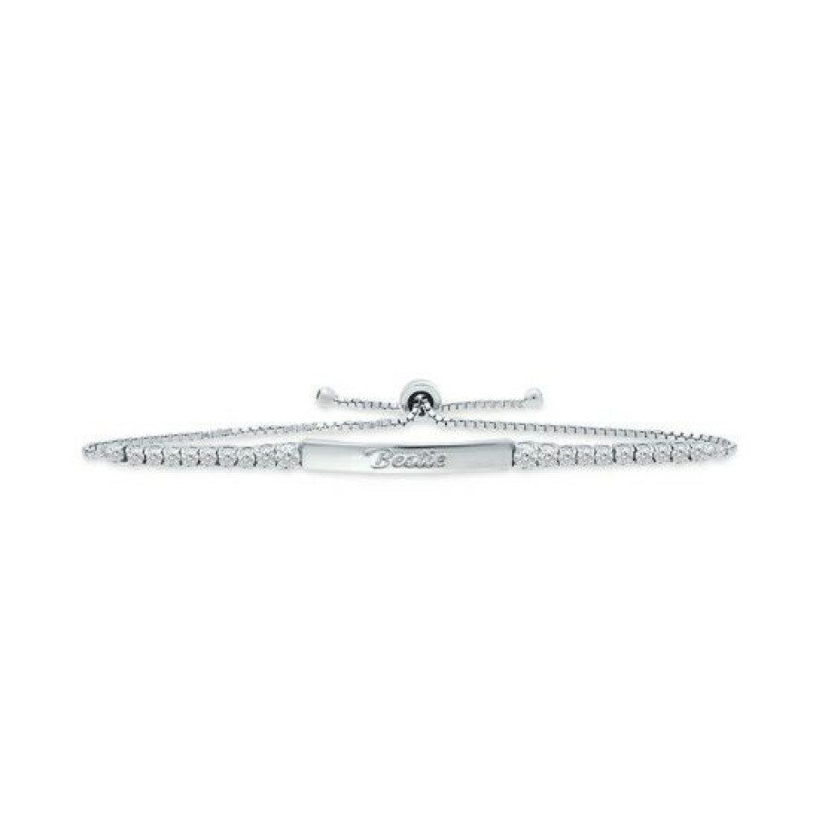 Jewelry & Watches * | Hot Sale Giani Bernini Cubic Zirconia Bestie Bolo Bracelet In , Created For Macy'S Sterling Silver