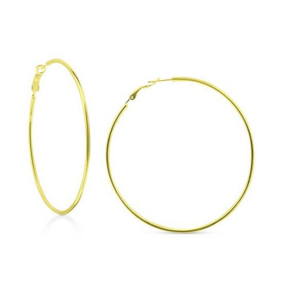 Jewelry & Watches * | Flash Sale Giani Bernini Polished Wire Large Hoop Earrings In 18K Gold-Plated Sterling Silver, 70Mm, Created For Macy'S Gold Over Silver