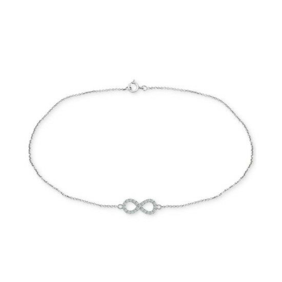 Jewelry & Watches * | Cheapest Giani Bernini Cubic Zirconia Infinity Ankle Bracelet In Sterling , Created For Macy'S Silver