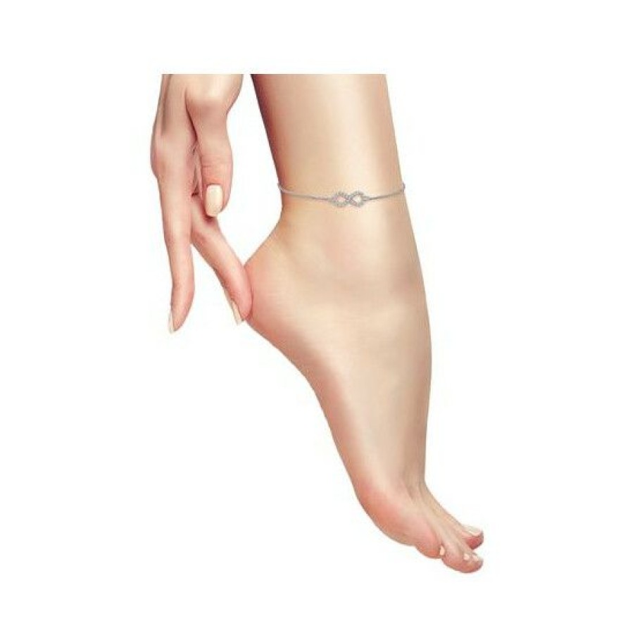 Jewelry & Watches * | Cheapest Giani Bernini Cubic Zirconia Infinity Ankle Bracelet In Sterling , Created For Macy'S Silver