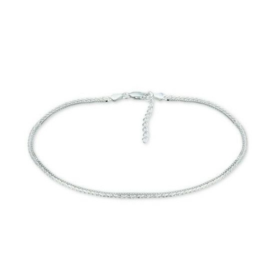 Jewelry & Watches * | Cheap Giani Bernini Double Row Ankle Bracelet, Created For Macy'S