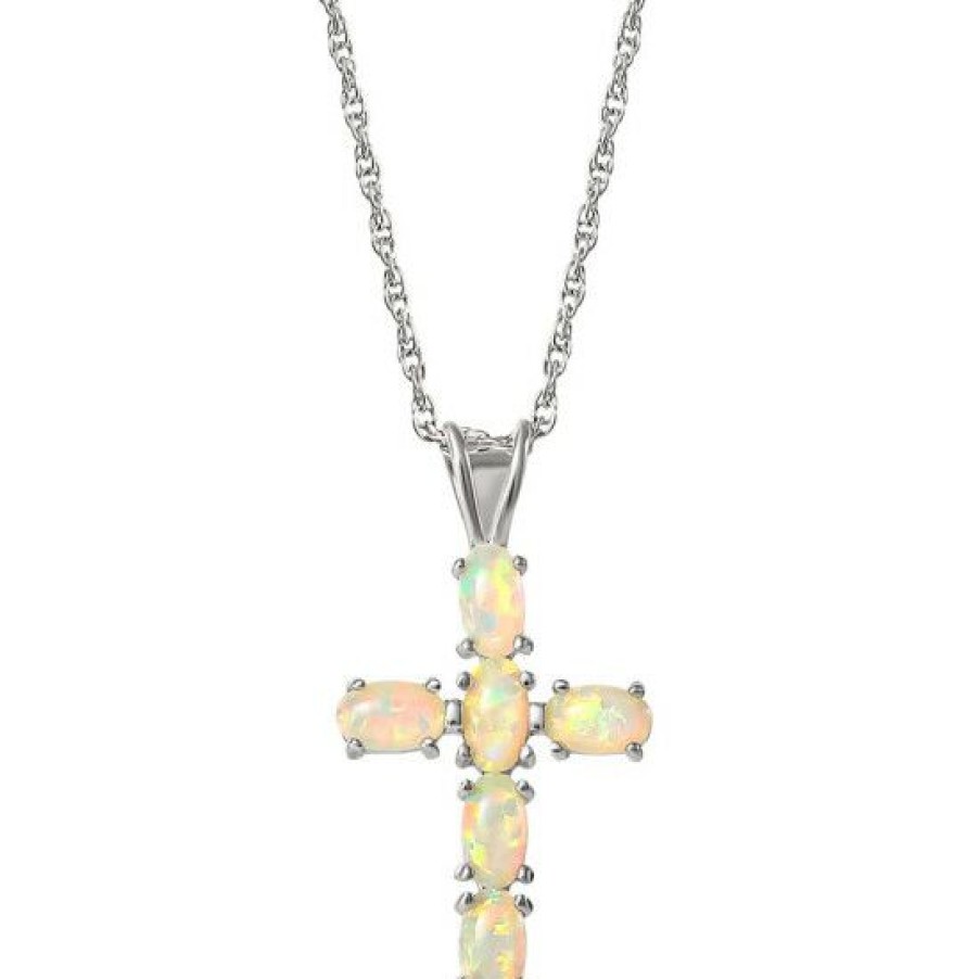 Jewelry & Watches * | Wholesale Giani Bernini Lab-Created 18 Pendant Necklace (1-1/5 Ct. T.W.) In Sterling Silver, Created For Macy'S Opal