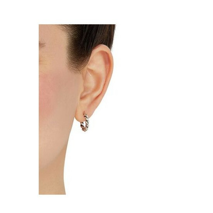 Jewelry & Watches * | New Giani Bernini Oxidized Twist Tube Small Hoop Earrings In Sterling , 15Mm , Created For Macy'S Silver