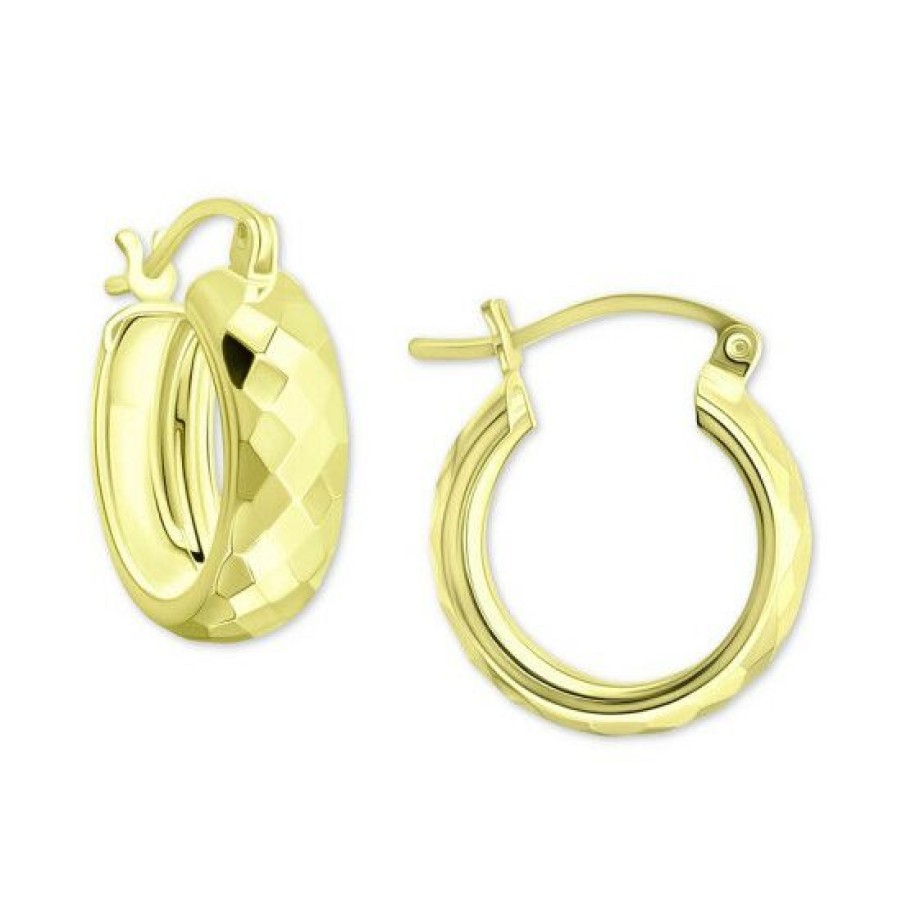 Jewelry & Watches * | Cheap Giani Bernini Faceted Small Hoop Earrings, 15Mm, Created For Macy'S