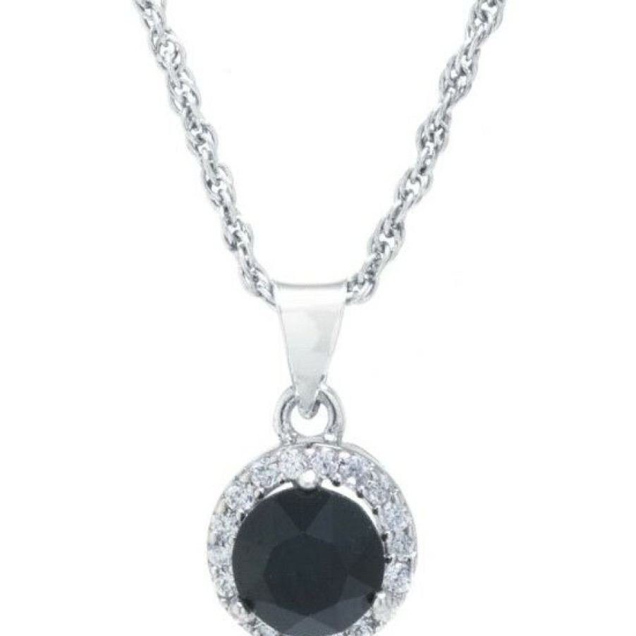 Jewelry & Watches * | Hot Sale Giani Bernini Crystal And Cubic Zirconia Halo 18 Pendant Necklace In Sterling Silver, Created For Macy'S