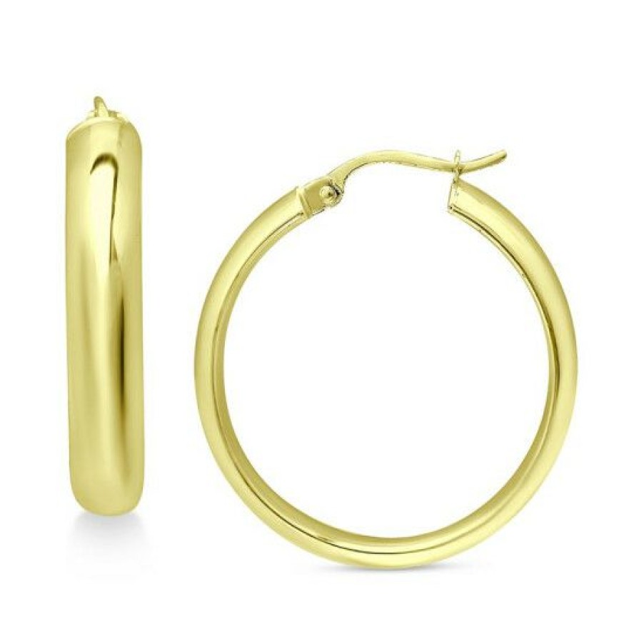 Jewelry & Watches * | Brand New Giani Bernini Medium Polished Hoop Earrings In 18K Gold-Plated Sterling Silver, 1-3/8, Created For Macy'S Gold Over Silver