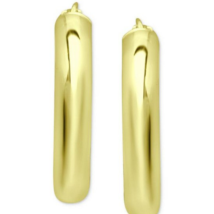 Jewelry & Watches * | Brand New Giani Bernini Medium Polished Hoop Earrings In 18K Gold-Plated Sterling Silver, 1-3/8, Created For Macy'S Gold Over Silver