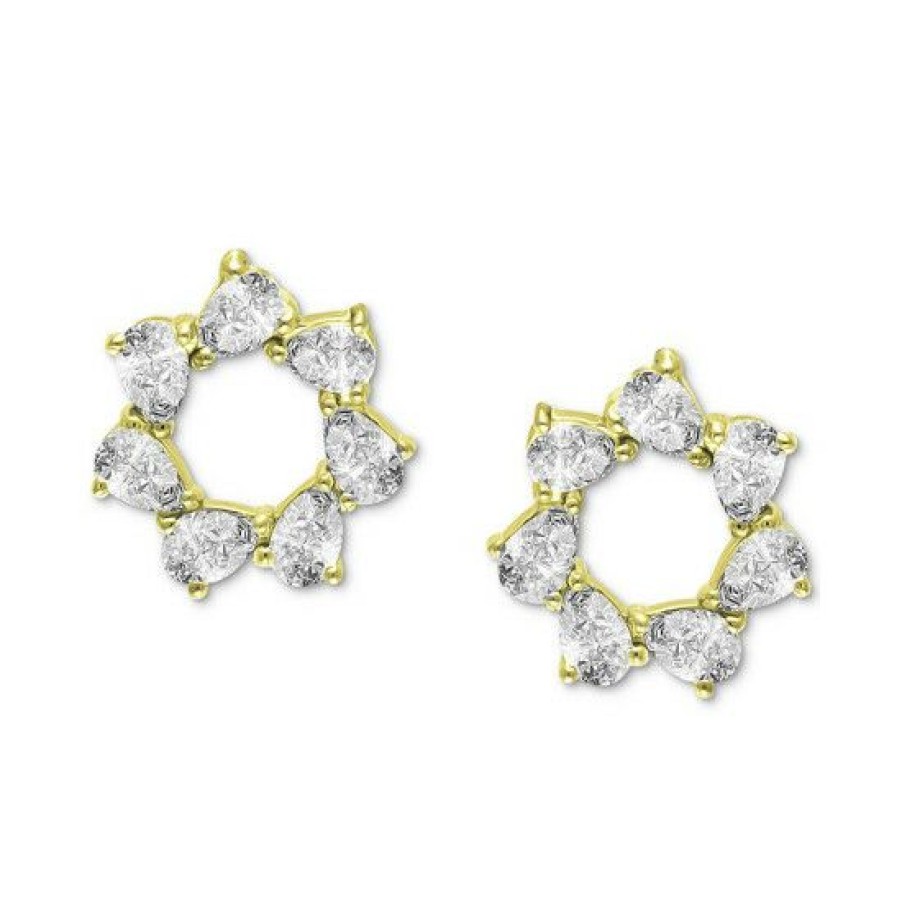 Jewelry & Watches * | Cheapest Giani Bernini Cubic Zirconia Pear Circle Stud Earrings, Created For Macy'S