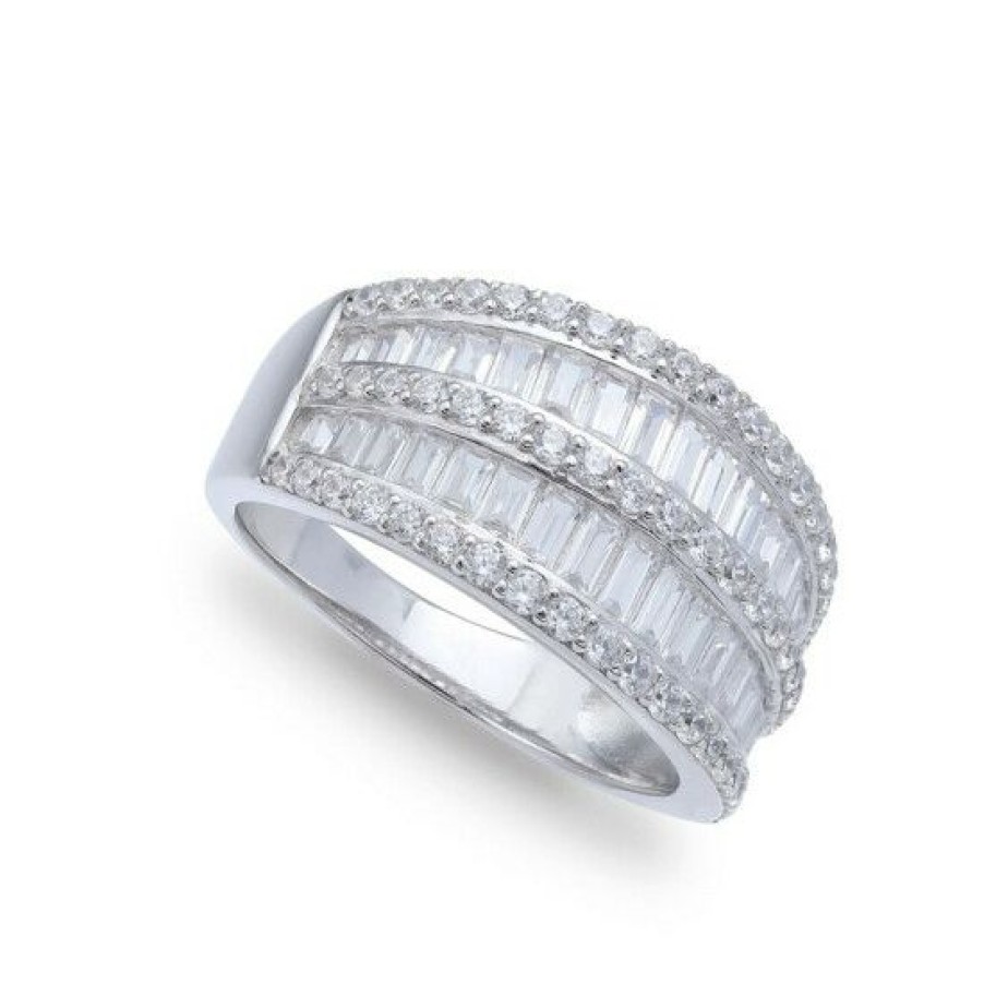 Jewelry & Watches * | Best Deal Giani Bernini Cubic Zirconia Pave Baguette Ring (2-1/8 Ct.T.W) In Sterling Silver