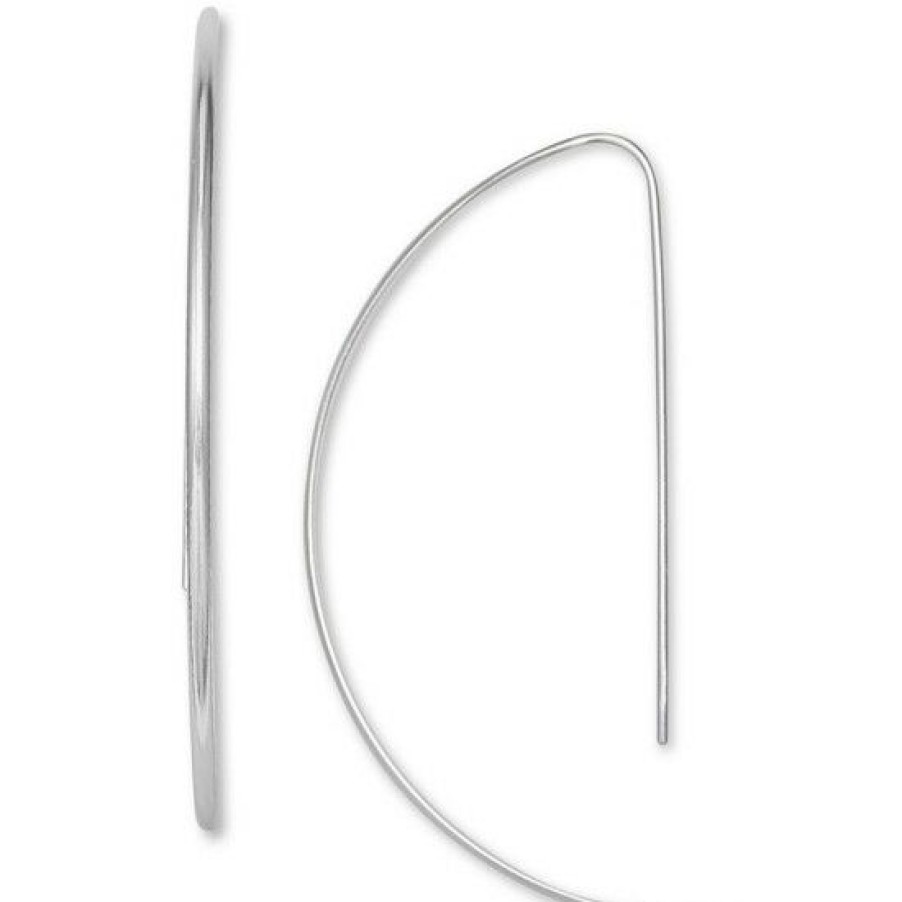 Jewelry & Watches * | Buy Giani Bernini Half Circle Threader Earrings In Sterling , Created For Macy'S Silver